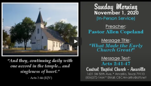 "What Made the Early Church Great?" (Acts 2:41-47)